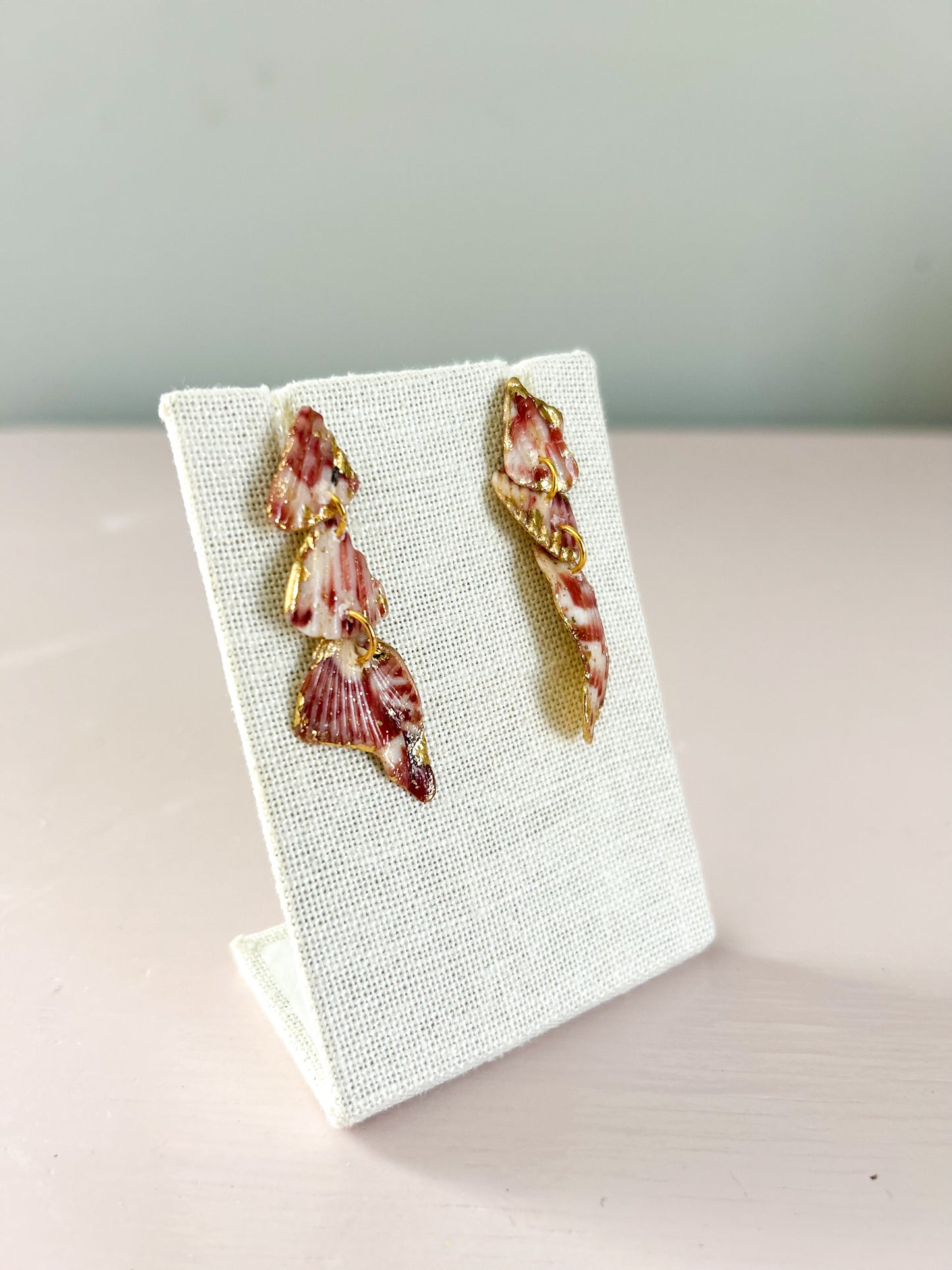 Red and White Love Story Earrings