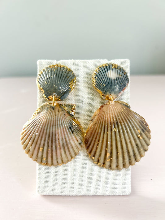 Grey and Pink Invisible String Earrings