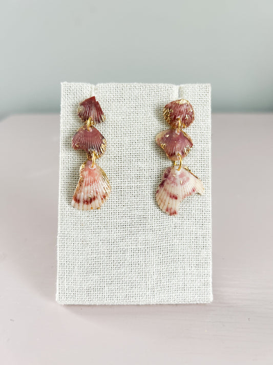 Pink and White Ombré Love Story Earrings