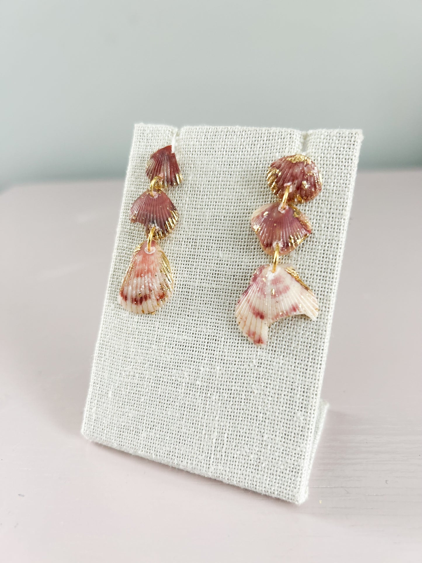 Pink and White Ombré Love Story Earrings