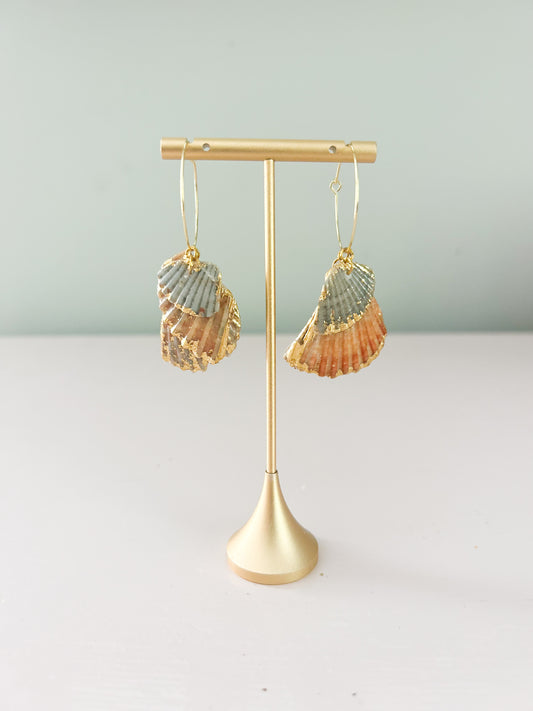 Orange and Grey Exile Hoop Earrings