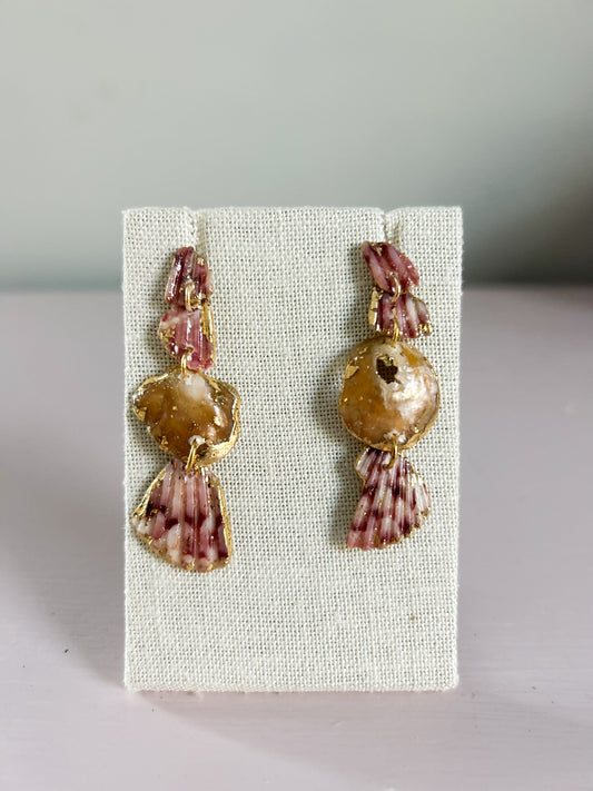 Pink and White All Too Well Stud Dangles